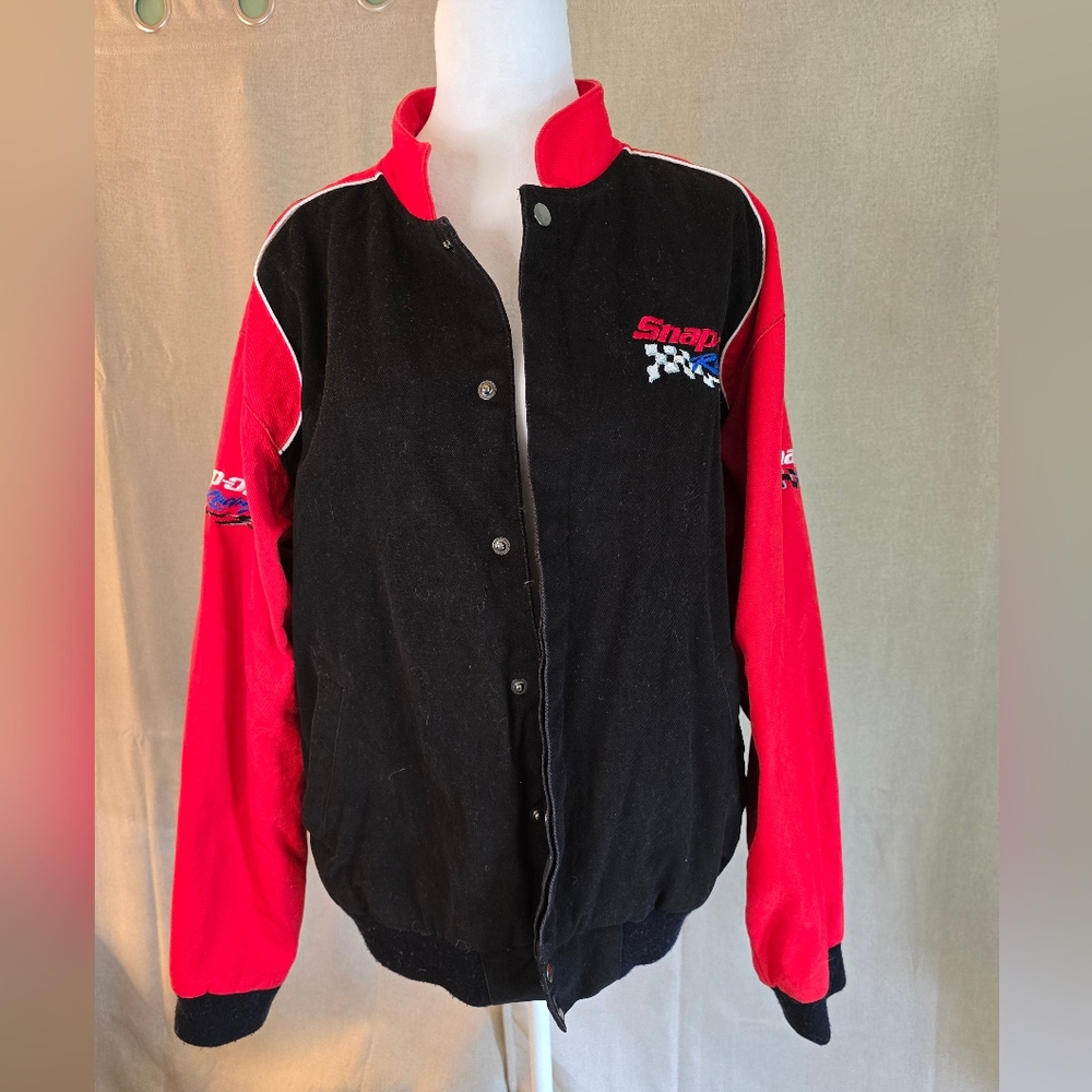 Vintage Mens Snap-On Black and Red Jacket